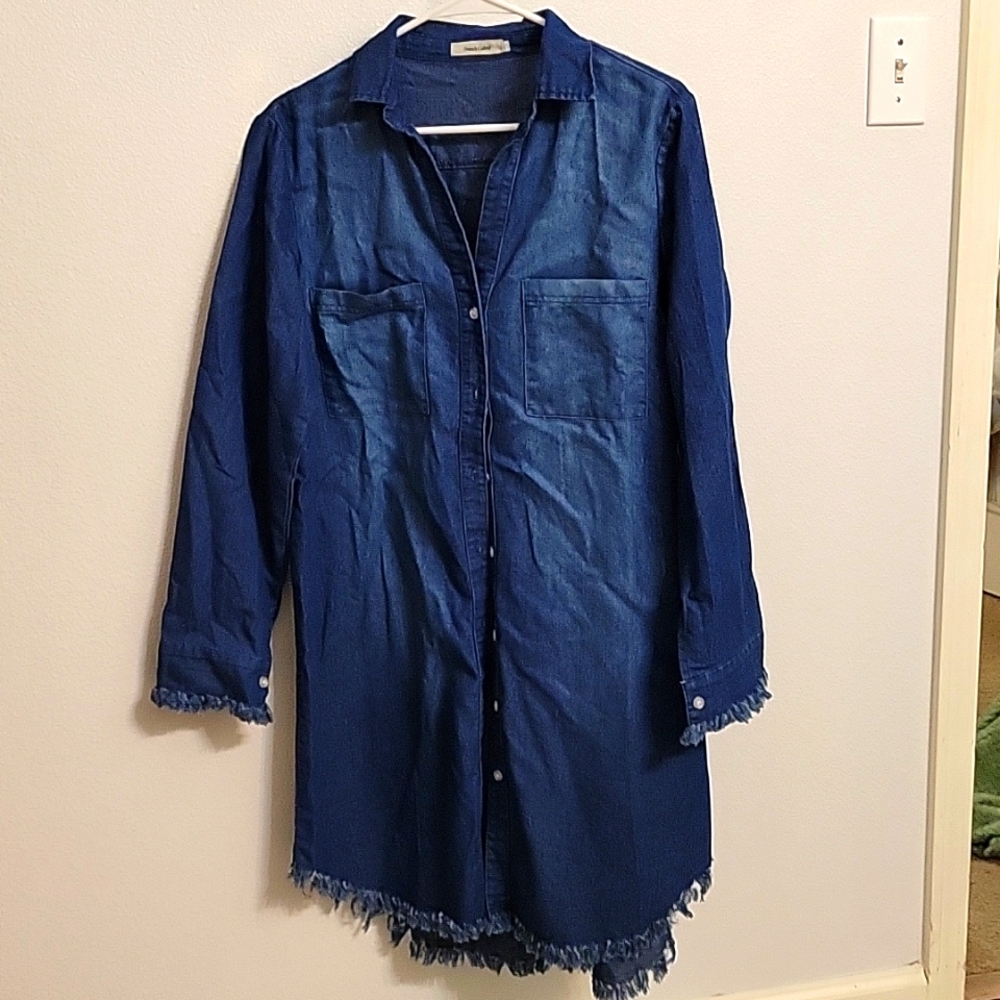 Dark denim shirt dress size S
